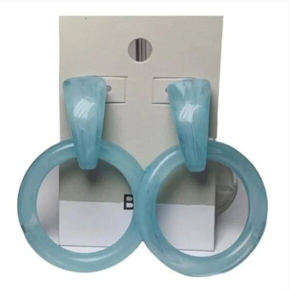 BP Sea Blue Hoop Pierced Earrings 5/$25 - Picture 1 of 2